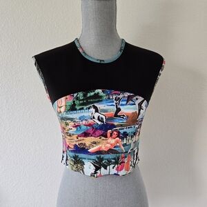 NWT‎ Blue Man Lightweight Scuba Surf Tee Shirt  Graphics Brazil size Medium